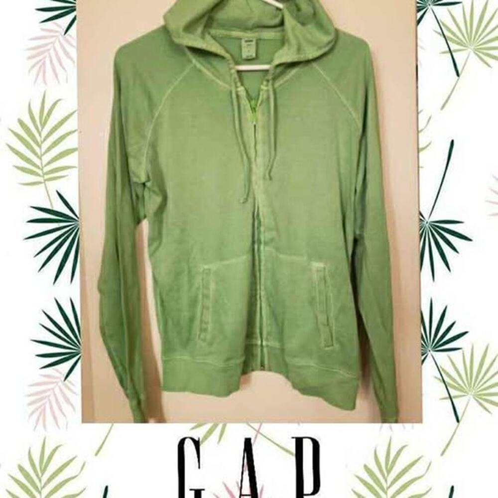 VTG 🍀 2006 Gap Spring Green Full Zip Hoodie Jacket - Size L Large